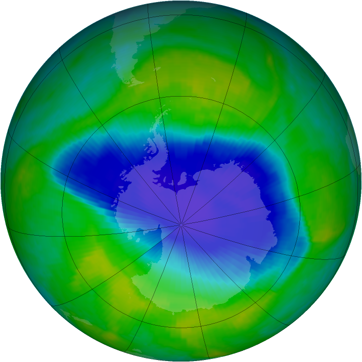 Antarctic ozone map for 01 December 1998